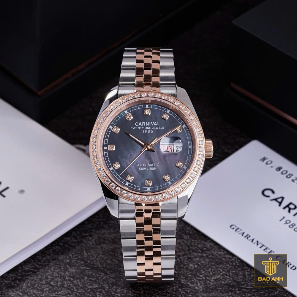 Đồng Hồ Nam Carnival 8131G2-CH-DK (Xà Cừ Đen)